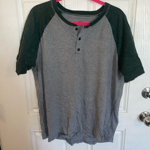 American Eagle Button Neck T shirt